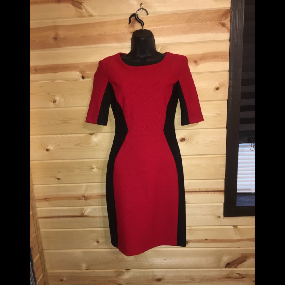 Bisou Bisou Red Colorblock Dress Sz 2